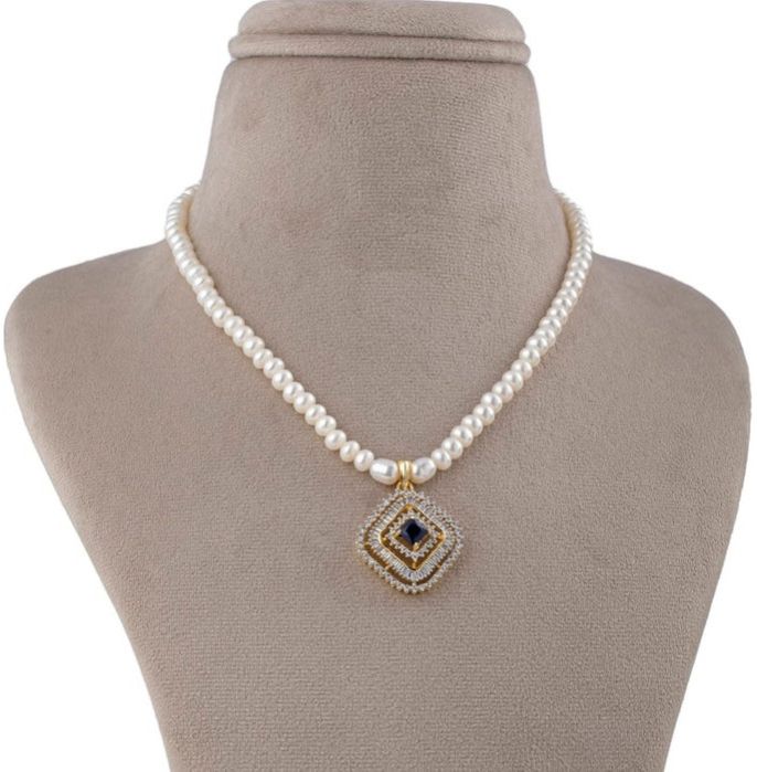 Luminous Orbit Women Pearl Necklace Set