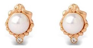 Majestic Pearl Crown Women Stud Earring, Color : White
