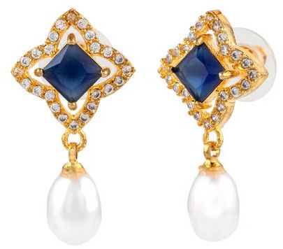 Sapphire Square Crystal Women Drops Earrings