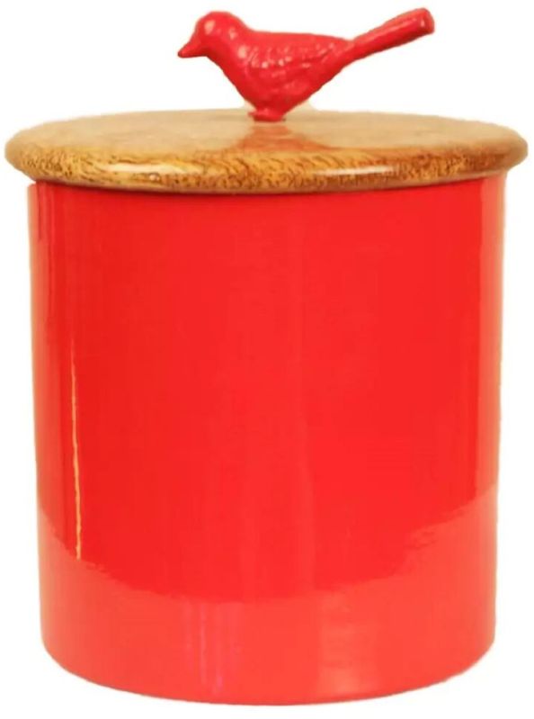 Beautiful Red and Wood Container
