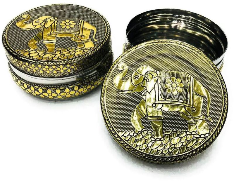 Meenakari Elephant Box