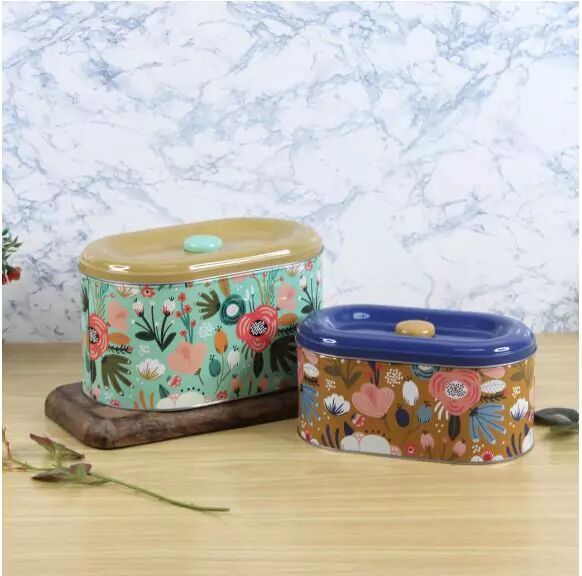 Set of Two Metal Oval Box