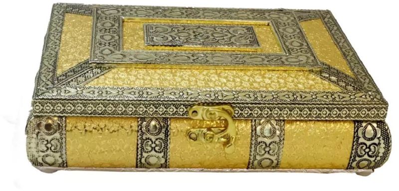 Wooden Dryfruit Box With Resin And Brass