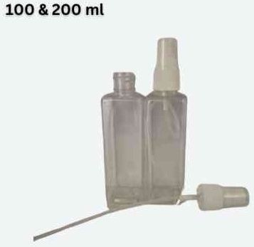 Square PET Mist Spray Bottle, Capacity : 100 Ml 200 Ml