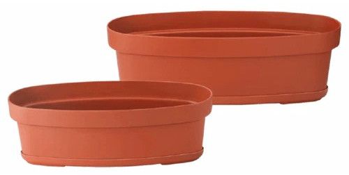 Oval Window Planter Pot With Tray