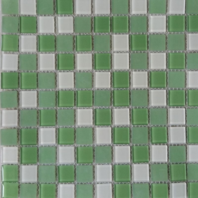 Verde Bianco Crystal Glass Mosaics Tile