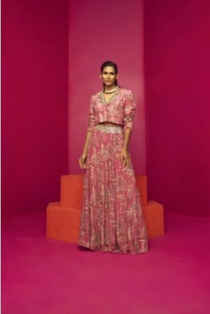 Ladies CROP JACKET LEHENGA SET