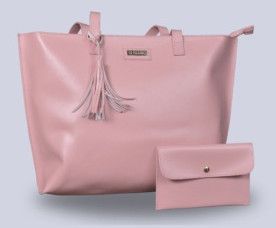 Style and Spacious Chic Leather Pink Tote Bag