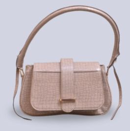 Super Creamy Croco Leather Shoulder Bag