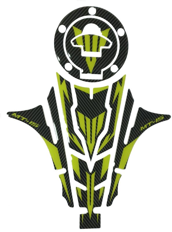 Yamaha MT-15 Tank Pad Combo Carbon Fibre Green