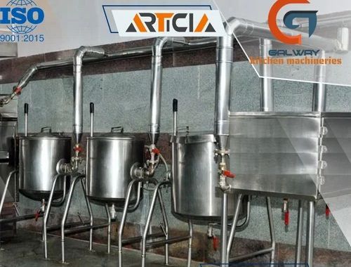 Articia Steam Jacketed Cooking Vessel, Color : Silver For Commercial