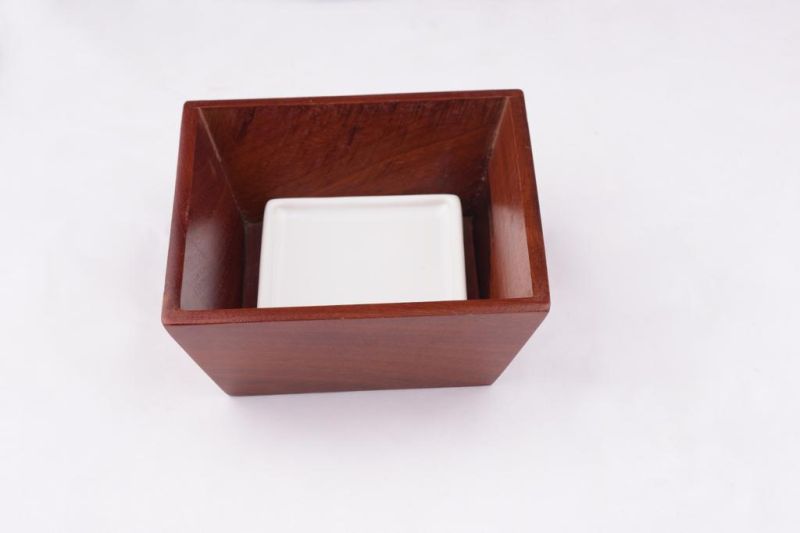 TEAKWOOD HAND MADE TABLE TOP WITH CERAMIC POT