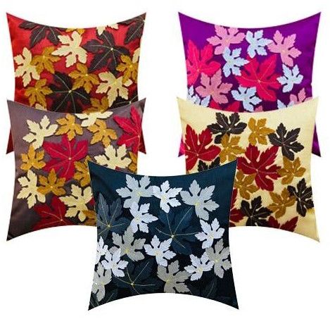 Silk Flower Cushion Cover 16 Inches X 16 Inches