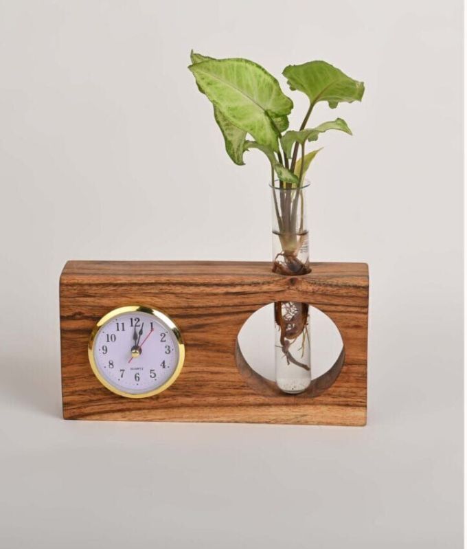 Timeless Green Clock Planter