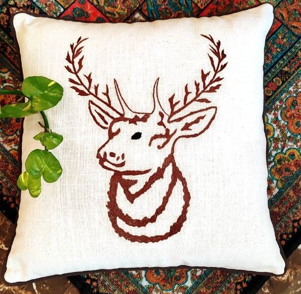 Winter Woodland Reindeer Cushion Cover