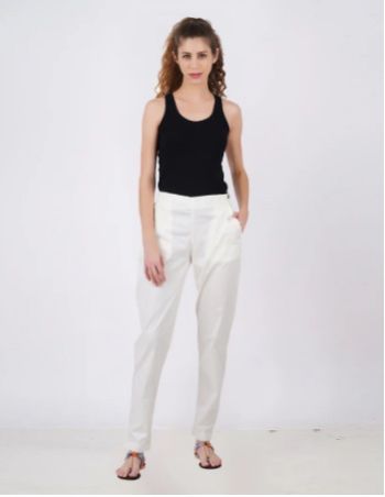 95% Cotton Womens Lycra Straight Pants All Occasion Wear