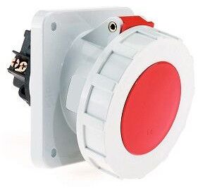Panel Mounting Socket Outlet Angled Water Tight IP-67 4 Pin 63Amp