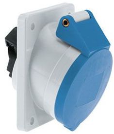 Socket Outlet Angled (IP-44): 16/20 AMP 3 Pin
