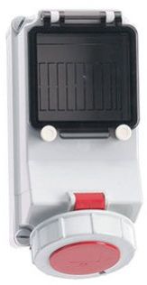 Surface Mounting Socket Outlet with MCB Fused IP67, 5 Pin, 32Amp