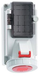 Surface Mounting Socket Outlet with MCB Fused IP67, 4 Pin, 16Amp