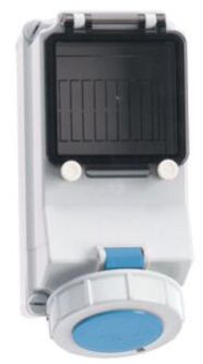 Surface Mounting Socket Outlet with MCB Fused IP67, 3 Pin, 32Amp