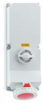 Surface Mounting Switched Socket, Interlocked IP67, 5 Pin, 125Amp
