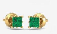 Parzva Emerald Stud Earrings