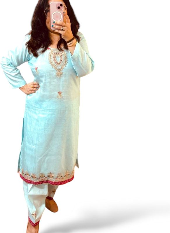 Organza Fabrics Stitched Suit