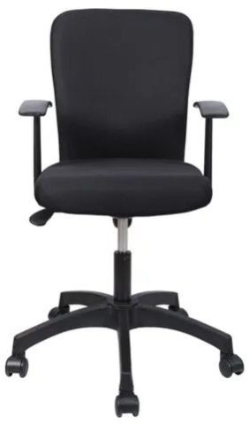 Polished Plain Mid Back Black Ergonomic Office Chair