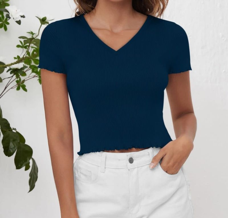 Ladies V Neck Crop Top