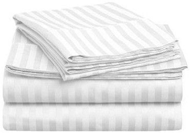 Plain Satin Stripe Bed Sheet