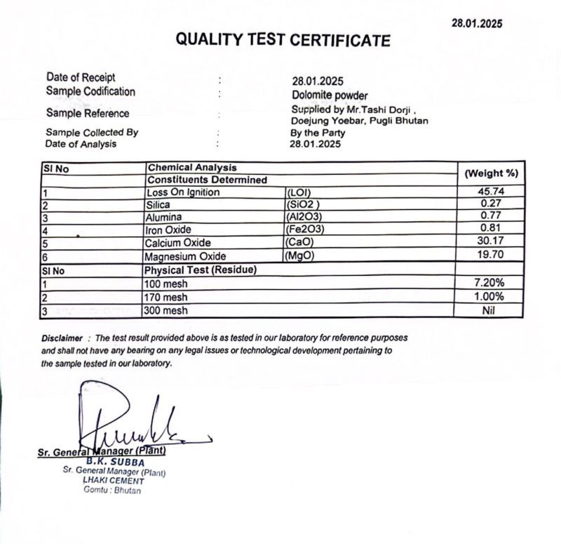 80-100 Mesh Dolomite Powder