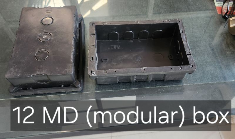 Black 12 Modular PVC Concealed Box