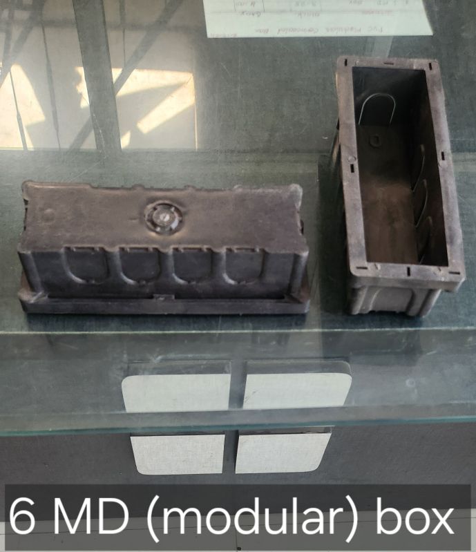 Black 6 Modular PVC Concealed Box