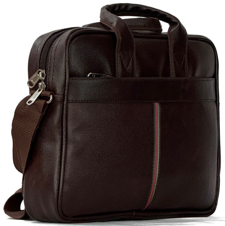 Dark Brown PU Leather Laptop Bag