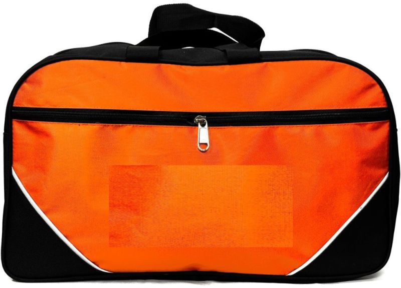 Black And Orange Duffel Travel Bag