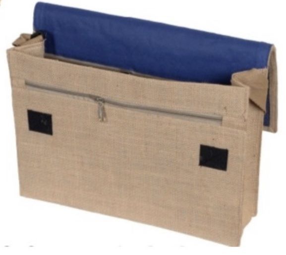 Long Shoulder Length blue Fancy Jute Bag