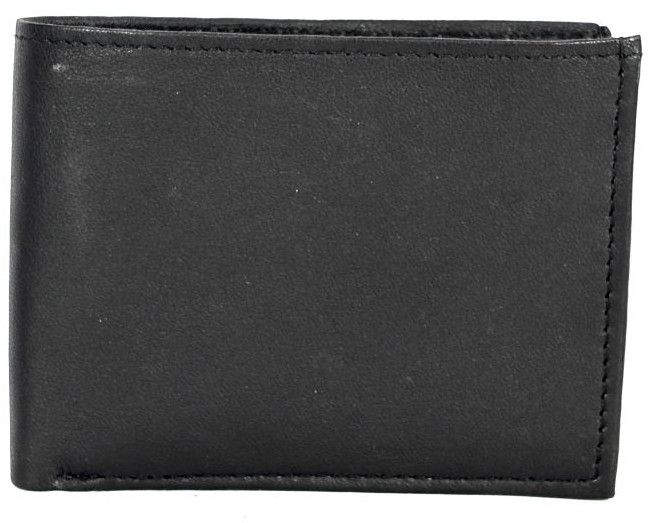 Mens Black Polished Leather Wallet