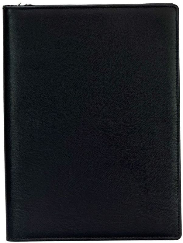 PU Leather Black Plain Document File Folder