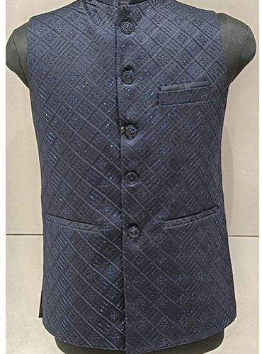 Mens Blue Nehru Jacket
