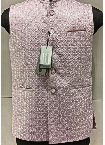 Mens Designer Pink Nehru Jacket