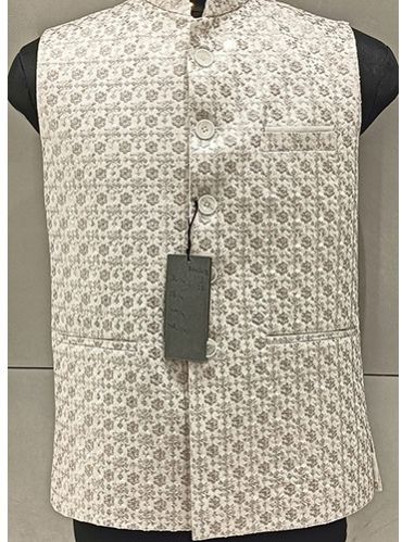 Mens Designer White Nehru Jacket