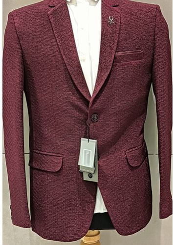 Mens Party Wear Dark Maroon Blazer