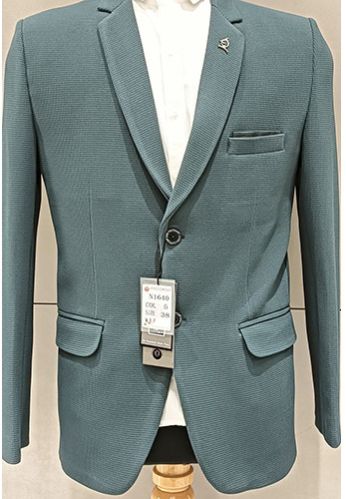 Party Wear Sea Green Mens Velvet Blazer