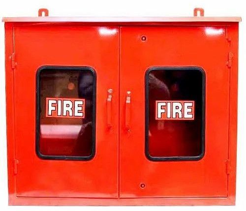 Mild Steel Double Fire Hose Box, Color : Red Multisizes