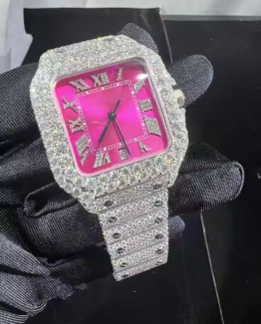 Mens High-Quality Luxury VVS Moissanite Diamond Iced Out Hip Hop Quartz Watch