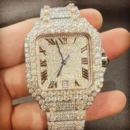 Mens Limited Edition Luxury Vvs Moissanite Diamond Iced Out Hip Hop Quartz Watch