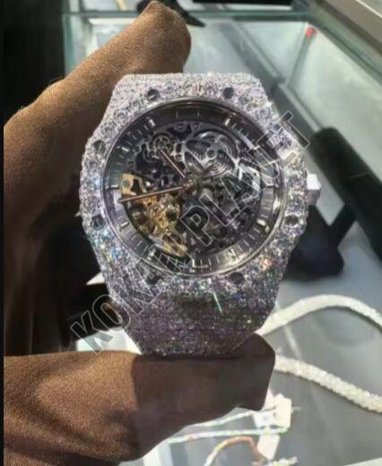 Mens Fancy Sky Drive VVSD Automatic Luxury Moissanite Diamond Watch