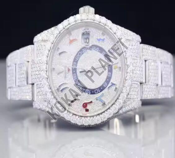 Mens Luxury Hip Hop Moissanite Watch