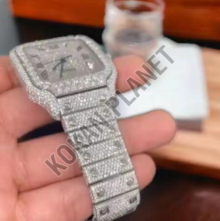 Mens Vvs Moissanite Diamond Iced Out Hip Hop Watch